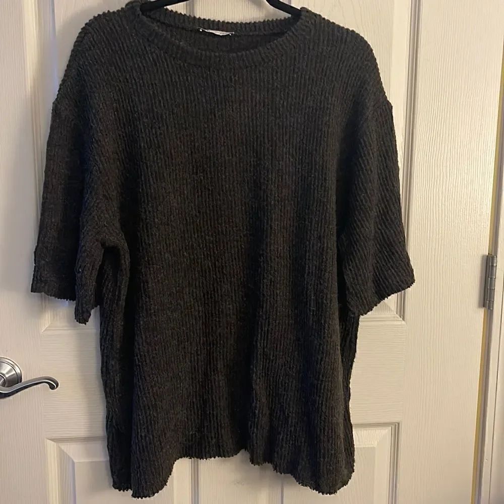 Zara gray short sleeve sweater